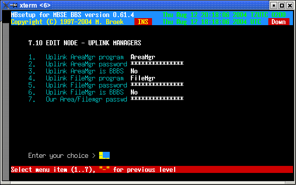 Nodes managers setup