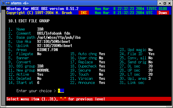 File echo groups setup